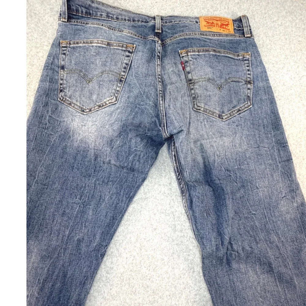 Levis 502 Regular Taper Mens‎ Jeans Blue Medium Wash 36x34 29507-0003 Denim